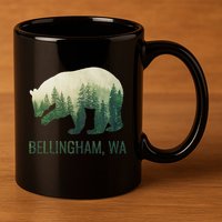 Bellingham Bear State Of Washington Pacific Nw Wildlife 11oz C Handle Ceramic Mug