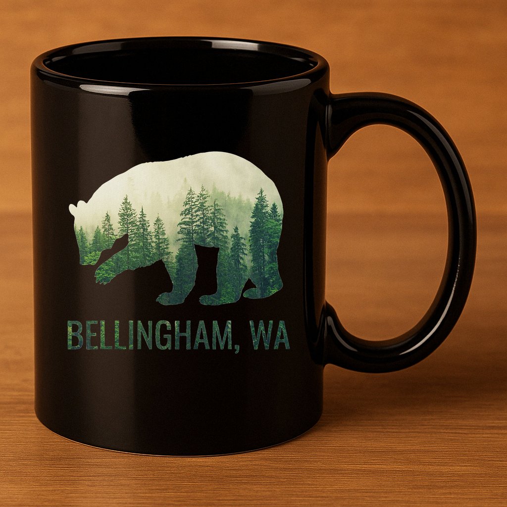 Bellingham Bear State Of Washington Pacific Nw Wildlife 11oz C Handle Ceramic Mug