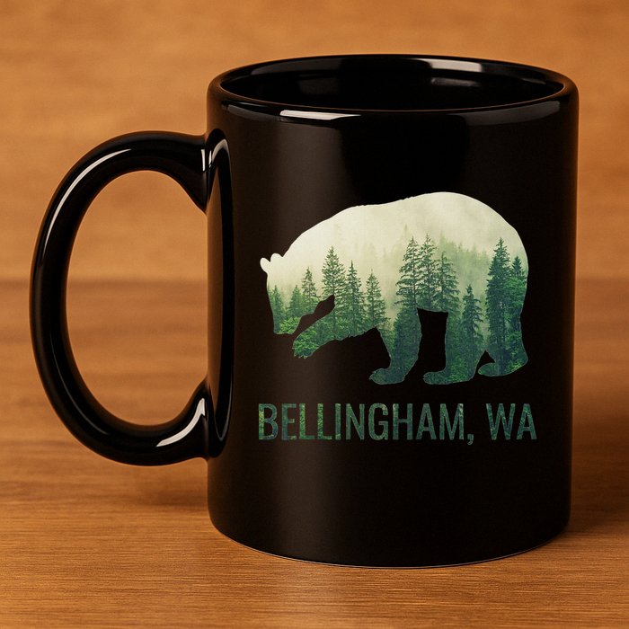 Bellingham Bear State Of Washington Pacific Nw Wildlife 11oz C Handle Ceramic Mug