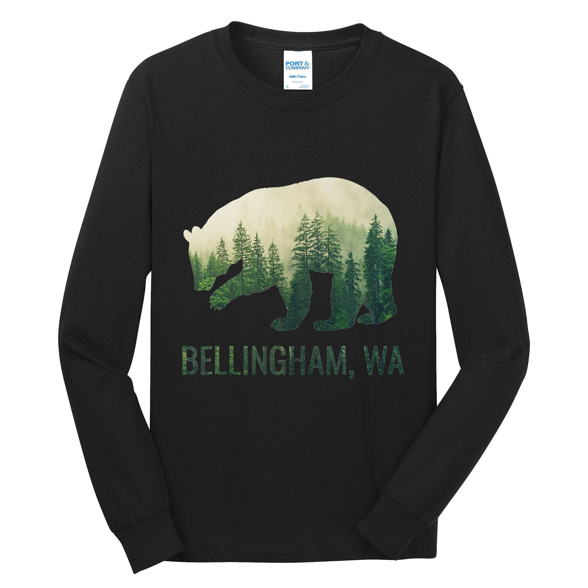 Bellingham Bear State Of Washington Pacific Nw Wildlife Tall Long Sleeve T-Shirt