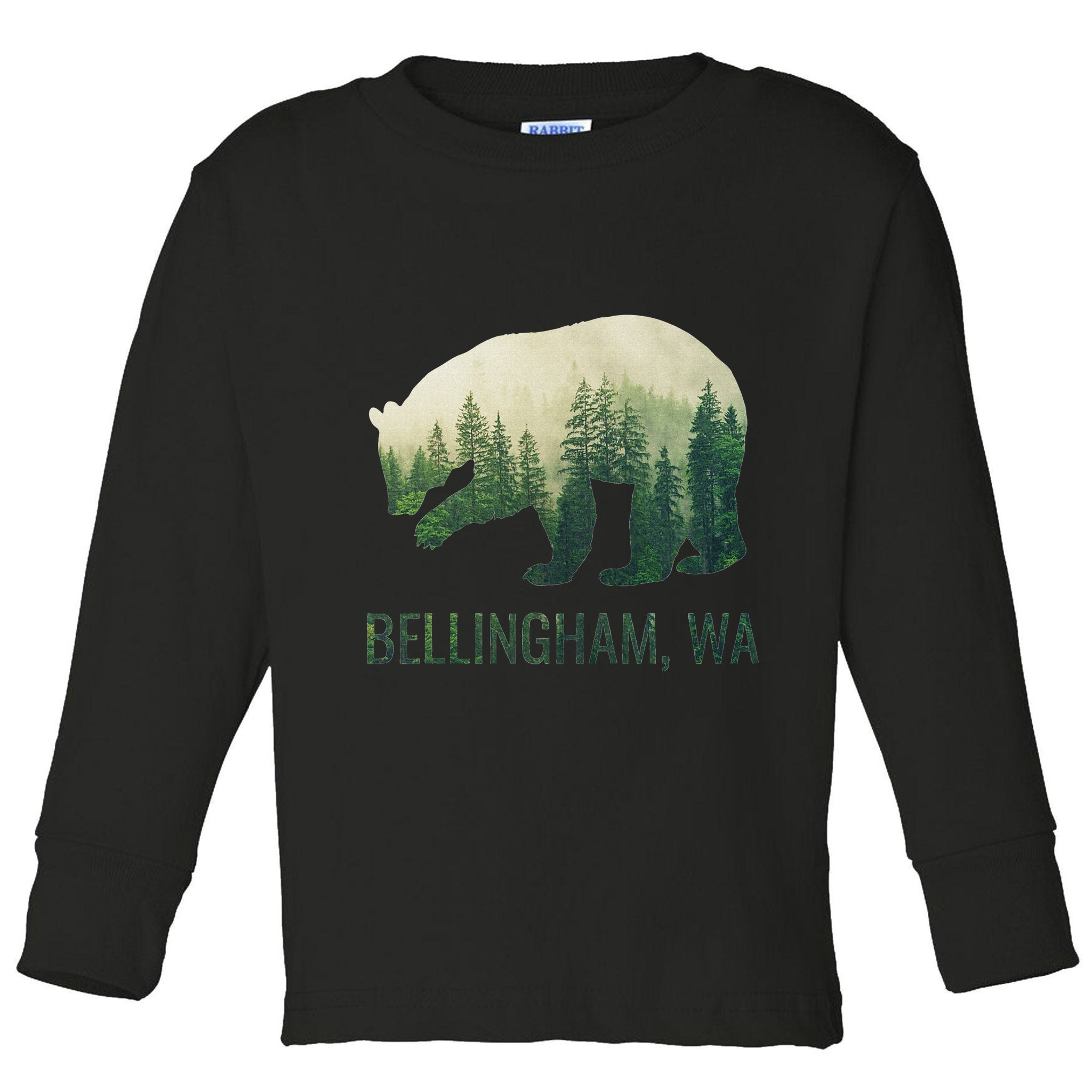 Bellingham Bear State Of Washington Pacific Nw Wildlife Toddler Long Sleeve Shirt