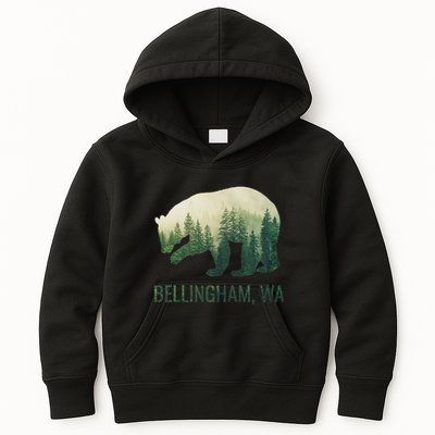 Bellingham Bear State Of Washington Pacific Nw Wildlife Kids Hoodie