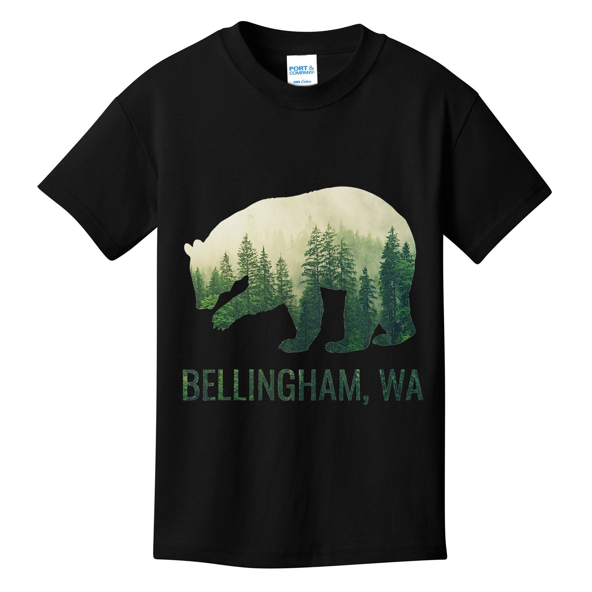 Bellingham Bear State Of Washington Pacific Nw Wildlife Kids T-Shirt