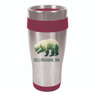 Bellingham Bear State Of Washington Pacific Nw Wildlife 16oz Travel Tumbler