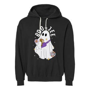 Boujee BooJee Spooky Season Cute Ghost Halloween Costume Garment-Dyed Fleece Hoodie