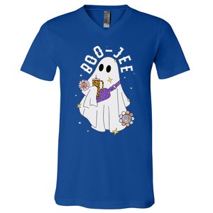 Boujee BooJee Spooky Season Cute Ghost Halloween Costume V-Neck T-Shirt