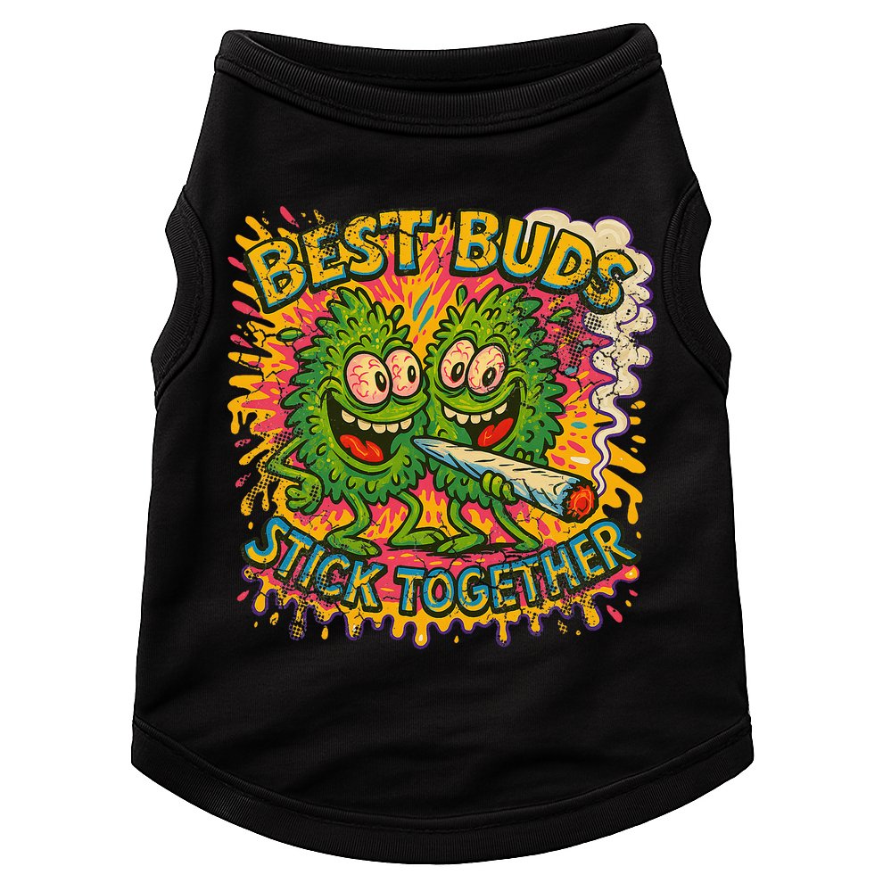 Best Buds Stick Together Marijuana Cannabis Weed Stoner Doggie Tank