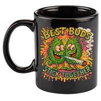 Best Buds Stick Together Marijuana Cannabis Weed Stoner 11oz C Handle Ceramic Mug