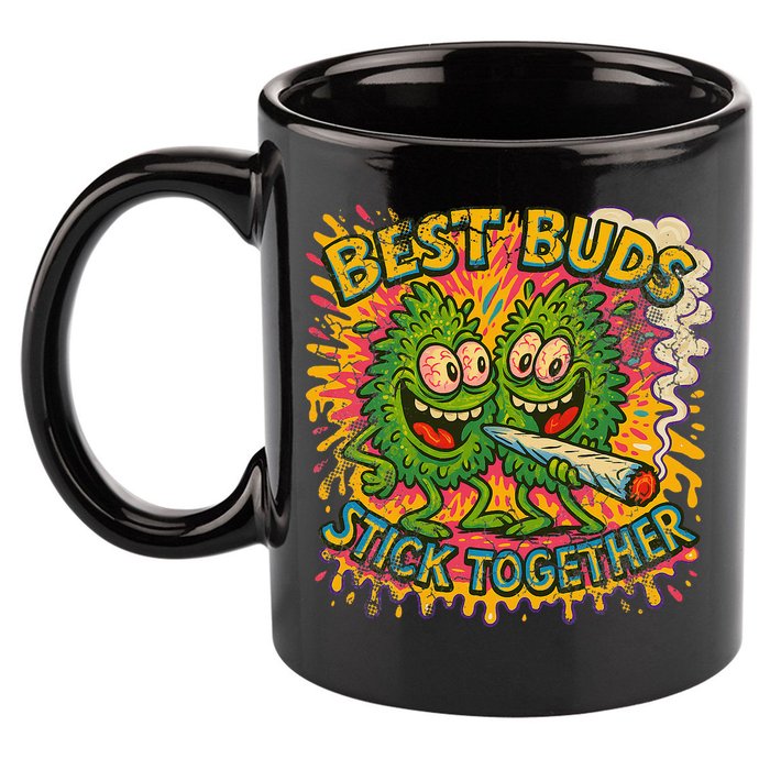 Best Buds Stick Together Marijuana Cannabis Weed Stoner 11oz C Handle Ceramic Mug