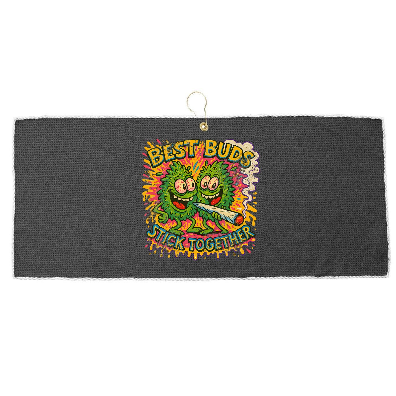 Best Buds Stick Together Marijuana Cannabis Weed Stoner Large Microfiber Waffle Golf Towel
