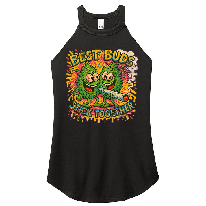 Best Buds Stick Together Marijuana Cannabis Weed Stoner Women's Perfect Tri Rocker Tank