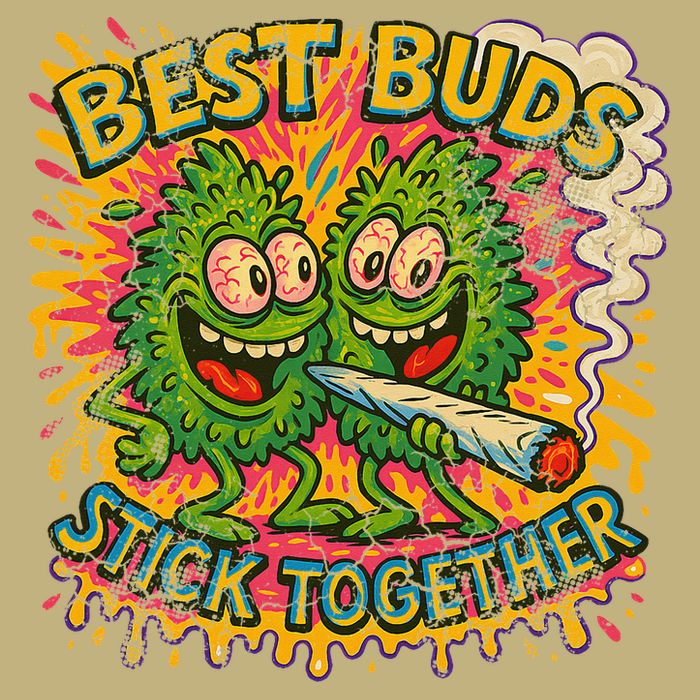 Best Buds Stick Together Marijuana Cannabis Weed Stoner Cooling Performance Crew T-Shirt