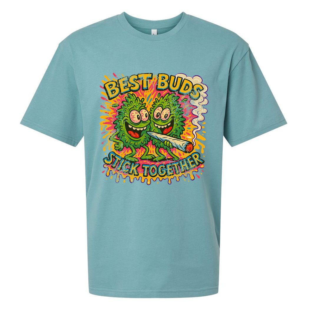 Best Buds Stick Together Marijuana Cannabis Weed Stoner Sueded Cloud Jersey T-Shirt