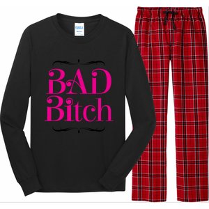 Bad Bitch Salty Attitude Bossy Swear Words Feminist Gift Long Sleeve Pajama Set