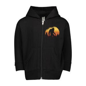 Bigfoot Believer Silhouette Sasquatch Hide And Seek Toddler Zip Fleece Hoodie