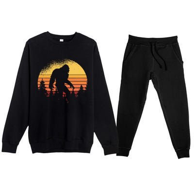 Bigfoot Believer Silhouette Sasquatch Hide And Seek Premium Crewneck Sweatsuit Set