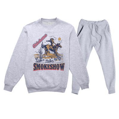 Boho Bull Skull Cow Oklahoma Smokeshow Western Country Premium Crewneck Sweatsuit Set