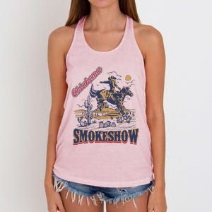 Boho Bull Skull Cow Oklahoma Smokeshow Western Country Women's Knotted Racerback Tank