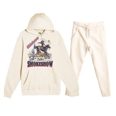 Boho Bull Skull Cow Oklahoma Smokeshow Western Country Premium Hooded Sweatsuit Set