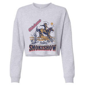 Boho Bull Skull Cow Oklahoma Smokeshow Western Country Cropped Pullover Crew