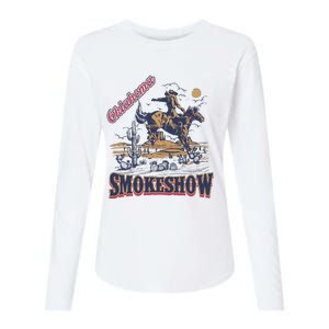 Boho Bull Skull Cow Oklahoma Smokeshow Western Country Womens Cotton Relaxed Long Sleeve T-Shirt