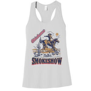 Boho Bull Skull Cow Oklahoma Smokeshow Western Country Women's Racerback Tank