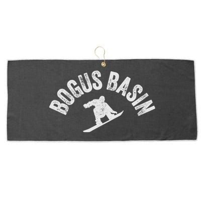 Bogus Basin Snowboard Vintage Snowboarder Retro Idaho Large Microfiber Waffle Golf Towel