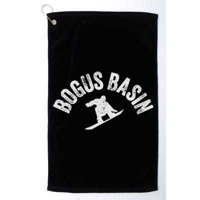 Bogus Basin Snowboard Vintage Snowboarder Retro Idaho Platinum Collection Golf Towel