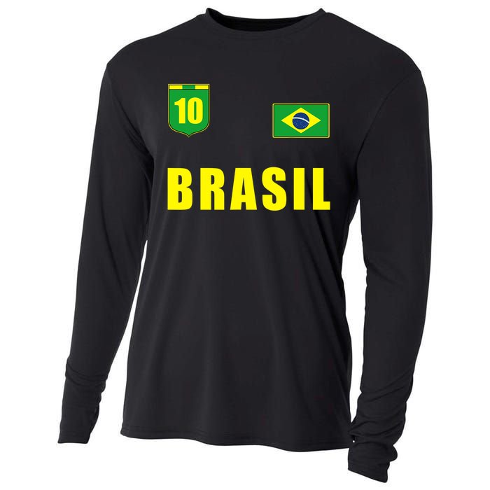 Brasil Brazil Soccer Player Jersey Flag Trikot Clothing Cooling Performance Long Sleeve Crew