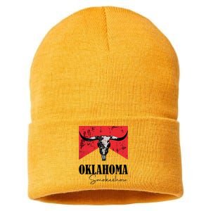 Boho Bull Skull Cow Oklahoma Smokeshow Western Country Sustainable Knit Beanie