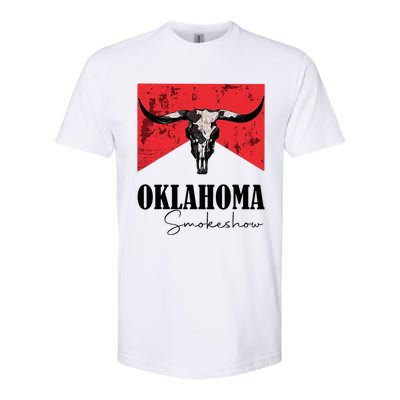 Boho Bull Skull Cow Oklahoma Smokeshow Western Country Softstyle CVC T-Shirt