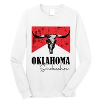 Boho Bull Skull Cow Oklahoma Smokeshow Western Country Long Sleeve Shirt