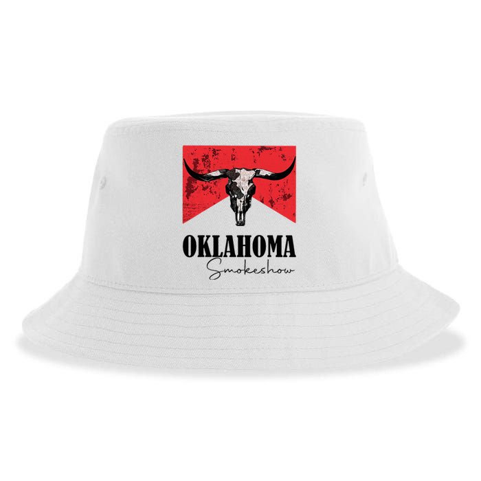 Boho Bull Skull Cow Oklahoma Smokeshow Western Country Sustainable Bucket Hat