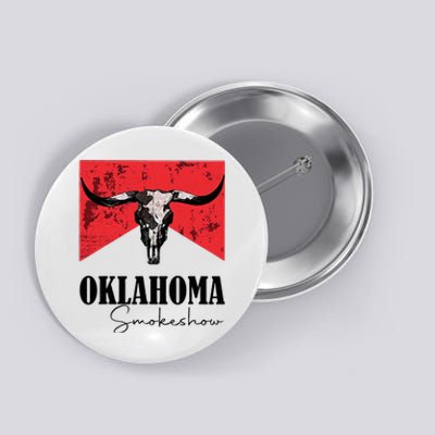 Boho Bull Skull Cow Oklahoma Smokeshow Western Country Button