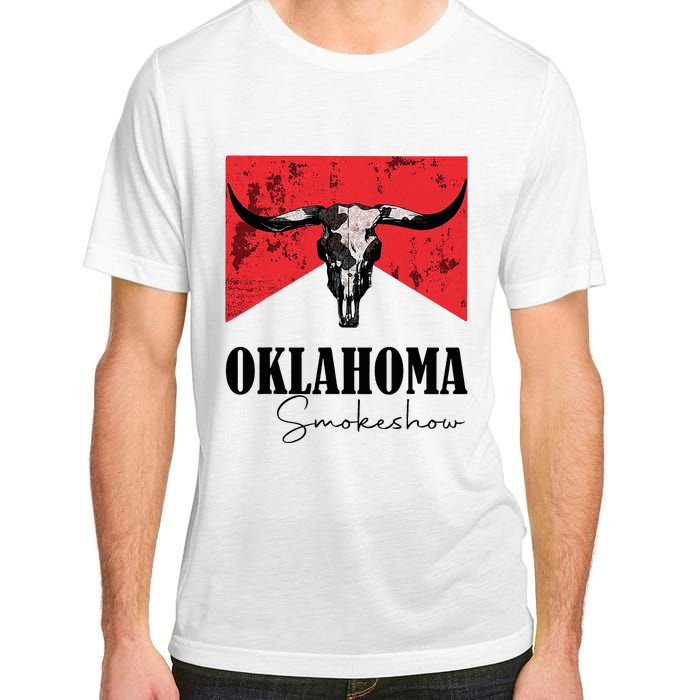 Boho Bull Skull Cow Oklahoma Smokeshow Western Country Adult ChromaSoft Performance T-Shirt