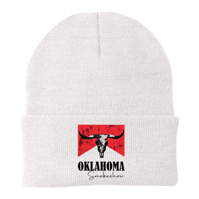 Boho Bull Skull Cow Oklahoma Smokeshow Western Country Knit Cap Winter Beanie