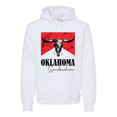 Boho Bull Skull Cow Oklahoma Smokeshow Western Country Premium Hoodie