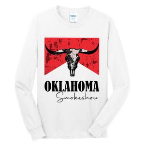 Boho Bull Skull Cow Oklahoma Smokeshow Western Country Tall Long Sleeve T-Shirt