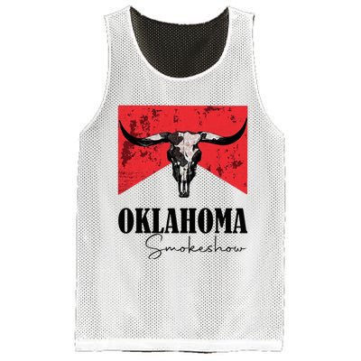 Boho Bull Skull Cow Oklahoma Smokeshow Western Country Mesh Reversible Basketball Jersey Tank