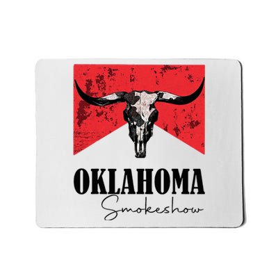 Boho Bull Skull Cow Oklahoma Smokeshow Western Country Mousepad