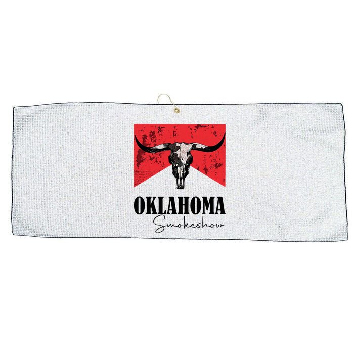 Boho Bull Skull Cow Oklahoma Smokeshow Western Country Large Microfiber Waffle Golf Towel