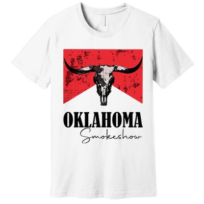 Boho Bull Skull Cow Oklahoma Smokeshow Western Country Premium T-Shirt