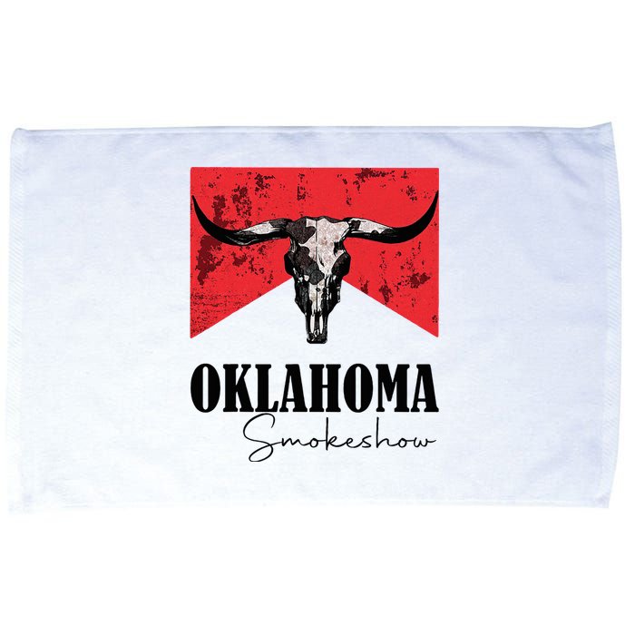 Boho Bull Skull Cow Oklahoma Smokeshow Western Country Microfiber Hand Towel