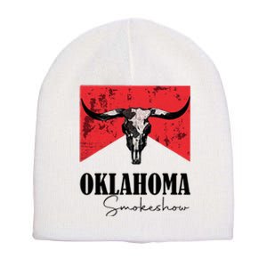 Boho Bull Skull Cow Oklahoma Smokeshow Western Country Short Acrylic Beanie