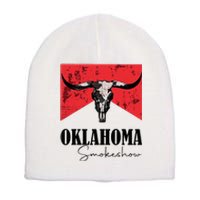 Boho Bull Skull Cow Oklahoma Smokeshow Western Country Short Acrylic Beanie