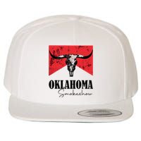 Boho Bull Skull Cow Oklahoma Smokeshow Western Country Wool Snapback Cap