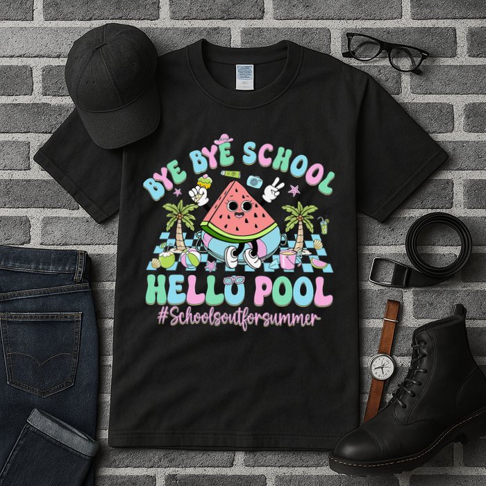 Bye Bye School Hello Pool Schools Out For Summer Teacher Tall T-Shirt