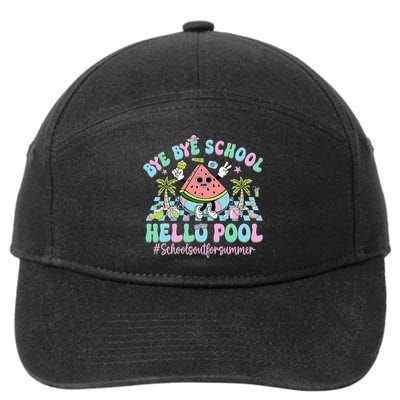 Bye Bye School Hello Pool Schools Out For Summer Teacher 7-Panel Snapback Hat