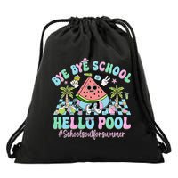 Bye Bye School Hello Pool Schools Out For Summer Teacher Drawstring Bag