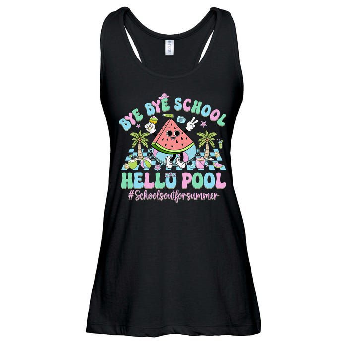 Bye Bye School Hello Pool Schools Out For Summer Teacher Ladies Essential Flowy Tank